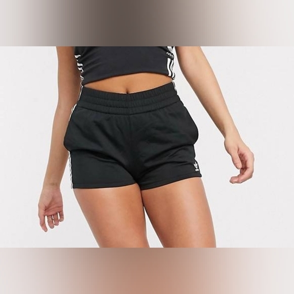 Adidas three stripe high waisted shorts - Picture 2 of 3